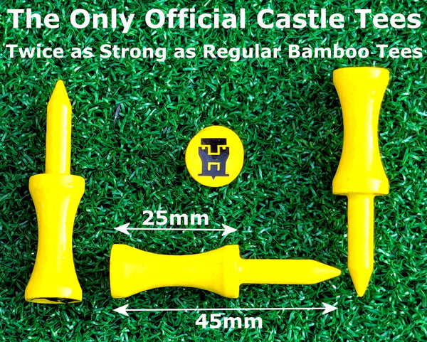 Mixed Castle Tees Zip Storage Tee Bag – 45 pcs Mixed Size Premium Bamboo Castle Golf Tees