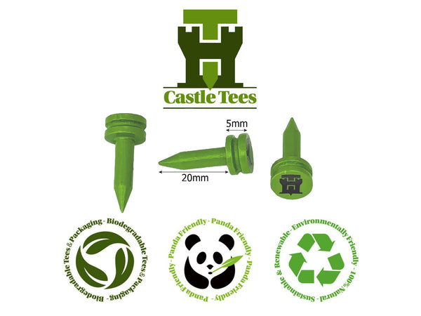 Mixed Castle Tees Tin – 72 pcs Mixed Size Premium Bamboo Castle Golf Tees in a Tin