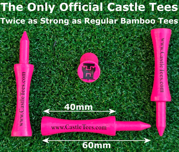 Mixed Castle Tees Tin – 72 pcs Mixed Size Premium Bamboo Castle Golf Tees in a Tin
