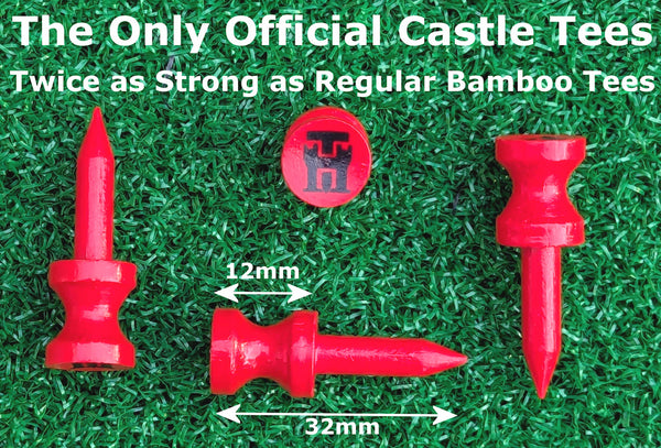 Mixed Castle Tees Tin – 72 pcs Mixed Size Premium Bamboo Castle Golf Tees in a Tin