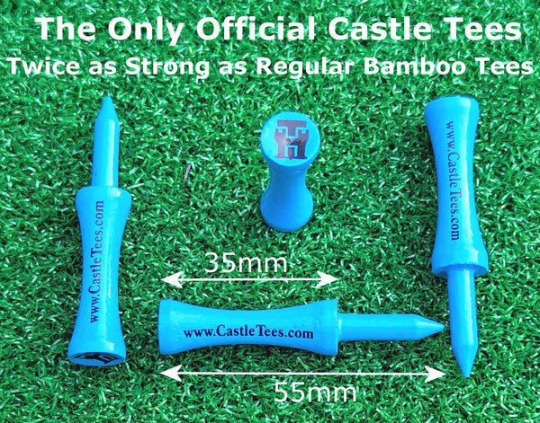 Mixed Castle Tees Tin – 72 pcs Mixed Size Premium Bamboo Castle Golf Tees in a Tin
