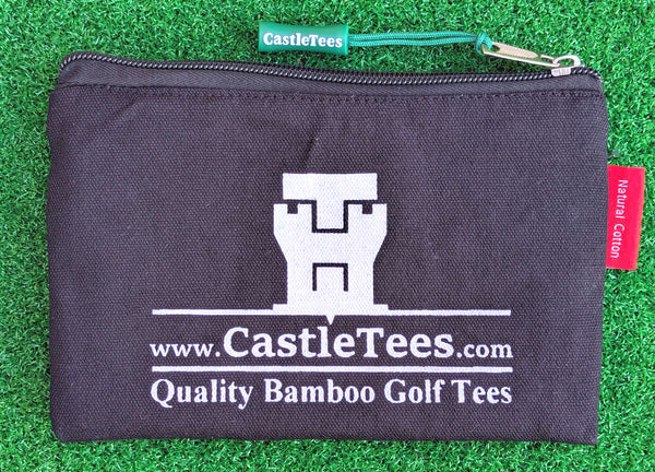 Mixed Castle Tees Zip Storage Tee Bag – 45 pcs Mixed Size Premium Bamboo Castle Golf Tees
